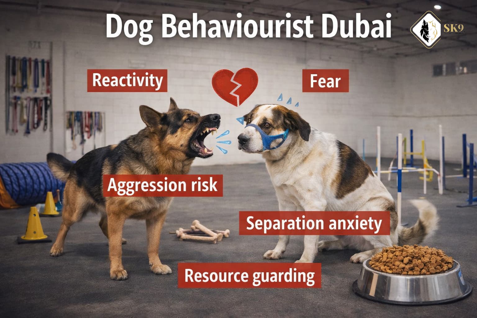 Dog behaviourist Dubai for behaviour and behavior modification (remote consultations + scheduled Dubai visits by appointment)